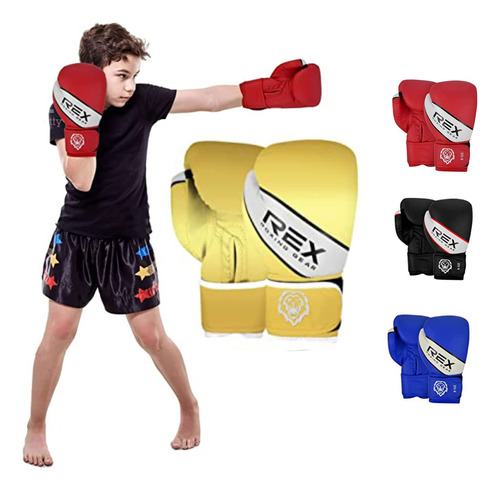 Rex - Guantes De Boxeo Para Niños, Mma, Muay Thai, Entrena.