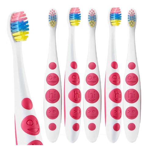 Hello Kids Unicorn Paquete De 6 Cepillos De Dientes Suaves, 