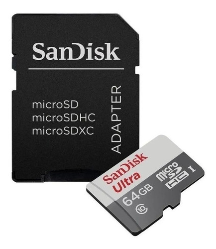 Imagem 1 de 3 de Cartão Memória Sandisk Ultra Micro Sd 64gb Class 10 100mb/s 