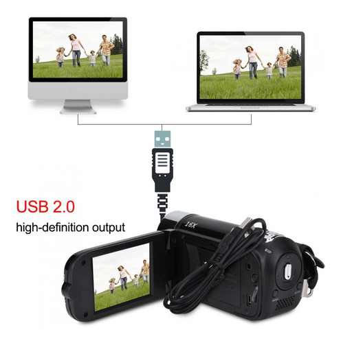 270 Grados Rotación 16x Zoom Hd Videocámara Digital Vídeo Dv