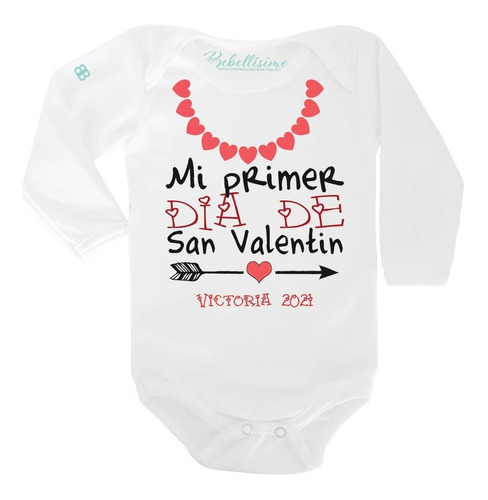 Pañalero Personalizado Bebé Mi Primer Día De San Valentín