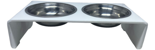 Comedouro Duplo Elevado Com Tigela De Inox P Cão / Gato
