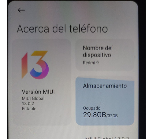 Xiaomi Redmi 9 Única Pieza (Usado)
