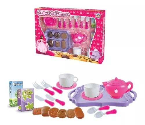 Kit Chazinho Infantil Brinquedo Jogo De Chá Princesa 20 Pçs