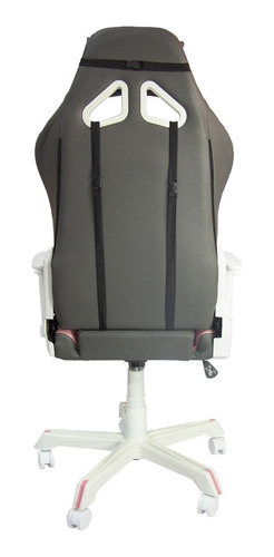 Imagen 4 de 4 de Silla de escritorio Audiotek MKZ-LKSGROS2376 gamer ergonómica rosa y gris con tapizado de tela y cuero sintético