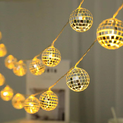 Bolas De Espejos De Discoteca Led Cadena De Luces Led Con Bo