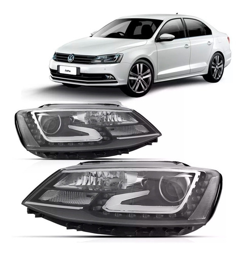 Par Farol Jetta 2011 A 2017 C/ Projetor C/ Angel Eyes C/ Led