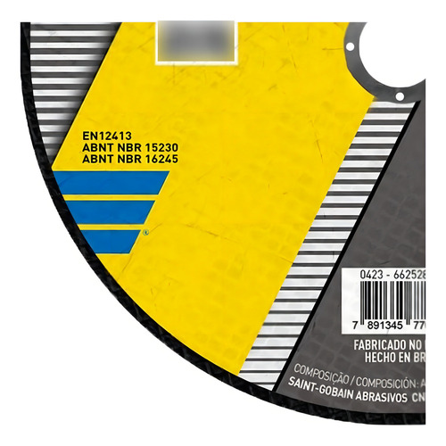 10 Un Disco De Corte Standard Norton 180 X 1.6 X 22.23 Cor Preto