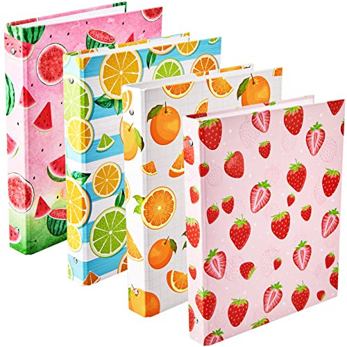 4 Carpetas De 3 Anillas Diseño De Frutas, Carpeta Boni...