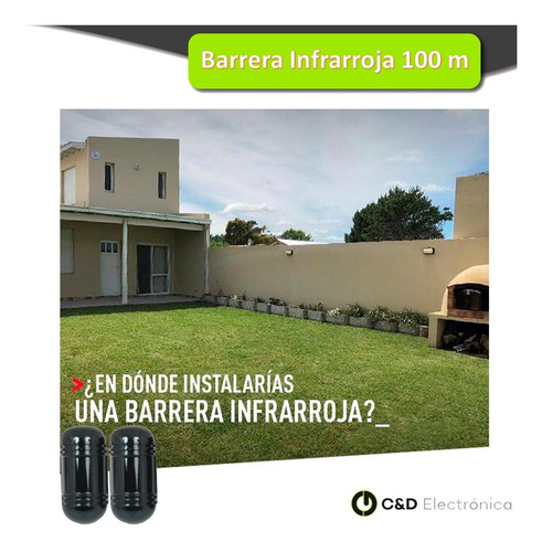 Imagen 2 de 6 de Barrera Infrarroja Exterior Doble Haz - Alcance 100 Metros