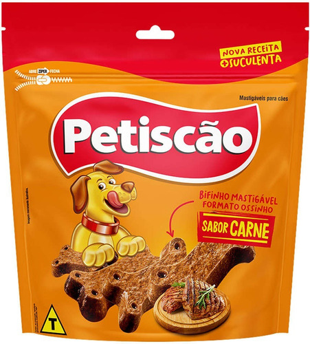 Bifinho Mastigável Ossinho Petiscão P/cães Sabor Carne 500g