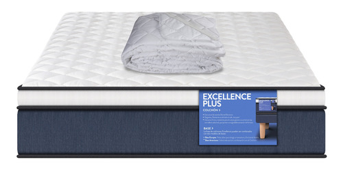 Imagen 1 de 5 de Colchon Excellence Plus 1 1/2p + Cubrecolchon Cic