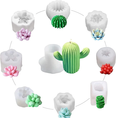 9 Molde Resina Cactus Suculento Molde Silicona Para Velas