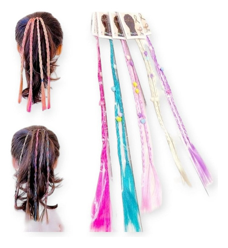 Hebilla Ideal Peinado X2 Con Trenzas Colores Y Mostasillas