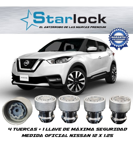 Birlos Con Garantia Antirobo Nissan Kicks 12x1.25