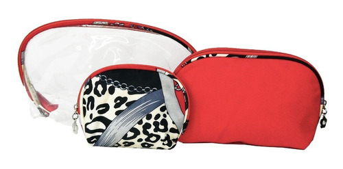 Imagen 2 de 4 de Bolso Cartera Juego De 3 Portacosmeticos Transparente Dama