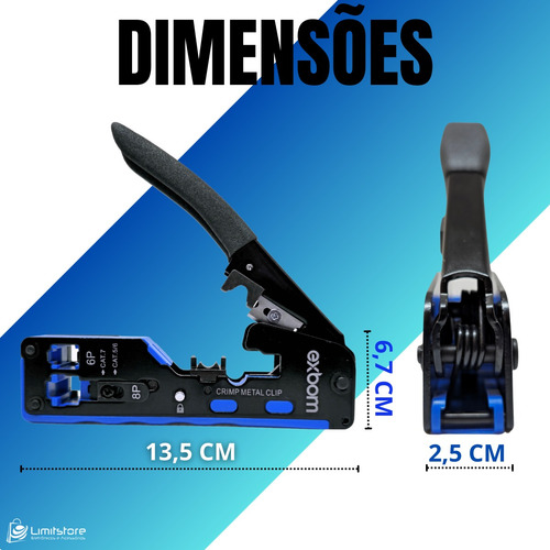 Alicate De Crimpar Rj45 Ez Crimp De Passagem+100 Conector Ez