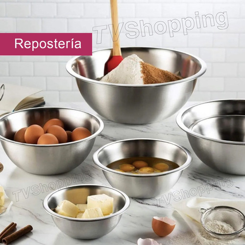 Ensaladera Tazón Para Mezclar Masa Acero Inoxidable 26 Cm Ch