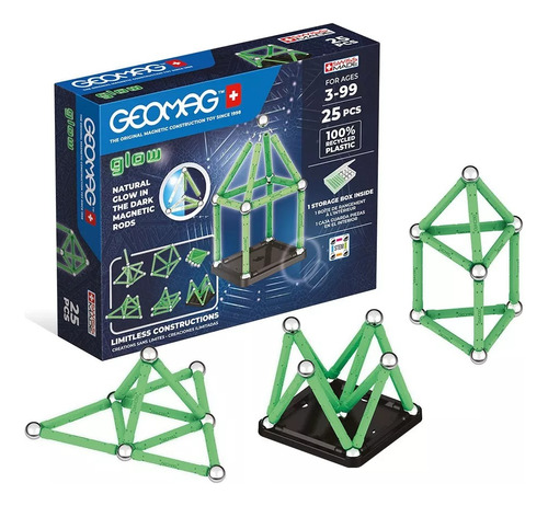 Juego De Construccion Magnetico Geomag Glow 25 Piezas