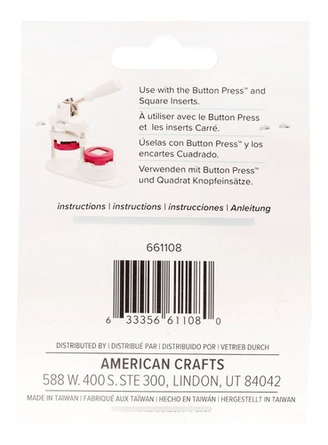 We R Button Press Fotobotones Cuadrados Refill Pack 10 Pkg