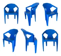 Comprar Jogo Cu002F 6 Cadeiras Poltronas Plástico Diamond 182kg Azul Bic