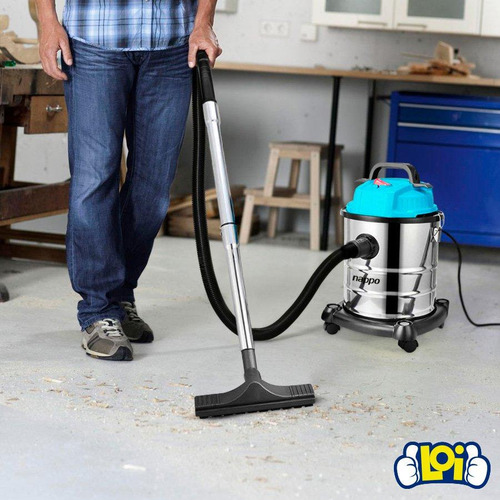 Aspiradora Industrial Nappo 1400w Acero 20l Agua Y Polvo Color Acero inoxidable