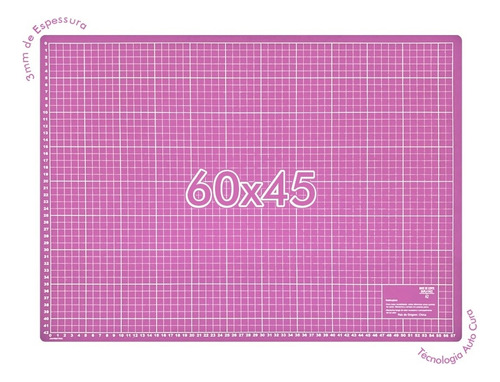 Base De Corte Rosa 45x60 Para Patchwork Scrapbook