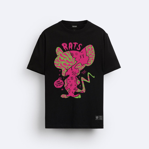 Remera Pimpum Original - Rats - Negro