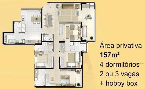 Imagem 3 de 30 de Apartamento Com 4 Dormitórios À Venda, 157 M² Por R$ 1.274.000,00 - Jardim Esplanada - São José Dos Campos/sp - Ap0462