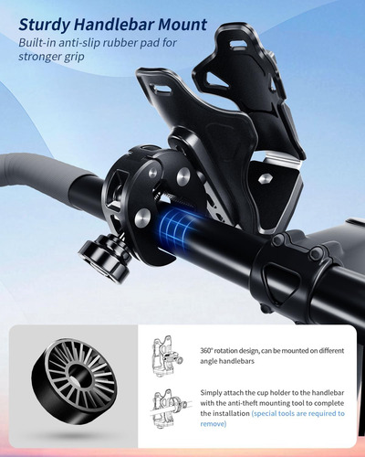 Soporte Antirrobo Para Portavasos De Motocicleta