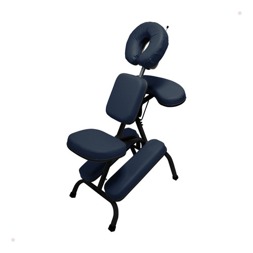 Cadeira Quick Legno Massagem De Metal Portátil- Azul Marinho Cor Azul-marinho