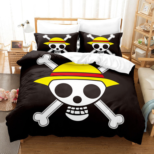 Funda De Edredón One Piece Skeleton 3 Piezas Juegos De Cama