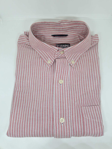 * Camisa Hombre Talla S/p Chaps Rosado Con Rayas