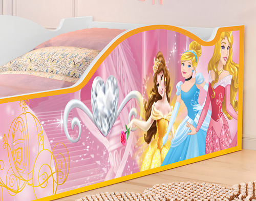 Cama Carro Infantil Meninas Princesas Castelo Docel Quarto Criança Princess Cor Rosa Com Colchão Neloja
