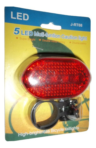 Luz Trasera Multifunción 5 Led Para Todo Tipo De Bicicletas