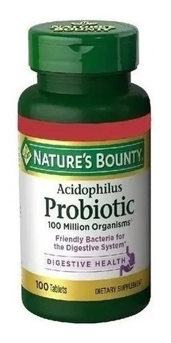 Probiotico Acidophilus Nature's Bounty 100 Tabs Importado