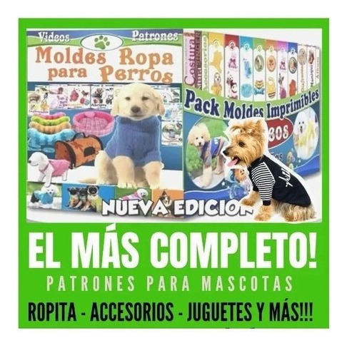 Kit Imprimible Ropa Canina Moldes Patrones Ropa Perros Chido