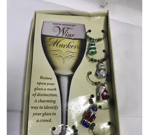 Adorno Navideño Para Copas De Vino Marca Boston Warehouse (Usado)