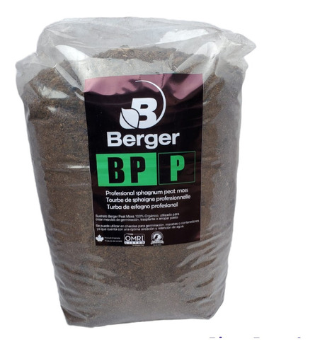 Peat Moss Berger 10lts Turba Profesional Suelos Y Cultivos