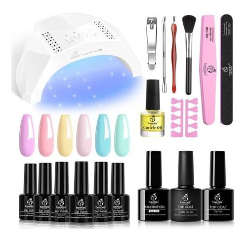 Beetles Pastel Gel Nail Polish Starter Kit With U V Led Ligh