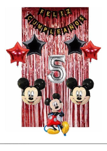 Combo De Globos Metalizados Mickey Mouse Decoracion