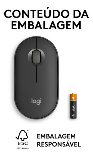 Mouse Sem Fio Logitech Pebble 2 M350s - Grafite Grafite
