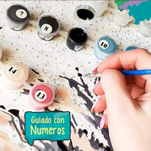 Imagen 2 de 9 de Paint By Number Kit Completo Pintura Al Oleo Unicornio
