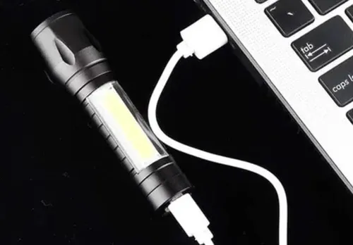 Super Mini Linterna Led Recargable Luz Zoom Largo Alcances