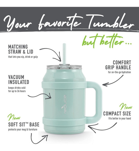 Termo Reduce Cold-1 Mug 50oz Menta (1478ml) Con Agarradera
