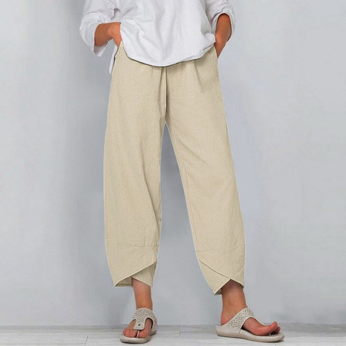 Pant Casual De Lino  Mujer Cómodos De  Y Lino