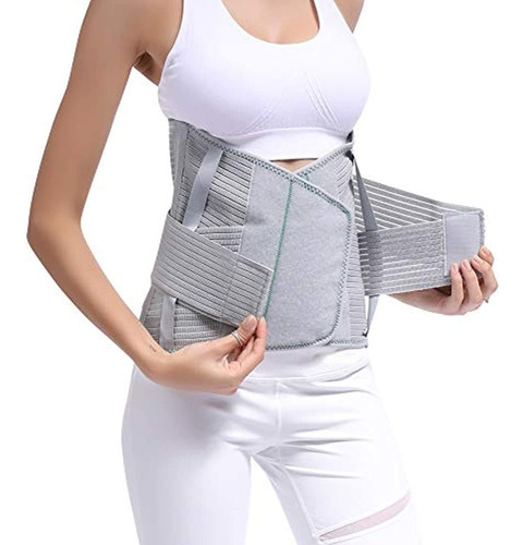 Fajas Lumbares Y Abdominales, Color Gris, Talla Xl