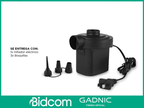 Inflador Eléctrico Gadnic Mini Compresor Aire Con Boquillas