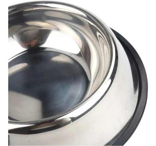 Imagen 2 de 6 de Plato Tazón Comida Agua Acero Inox Mascota Perro Gato 15 Cm