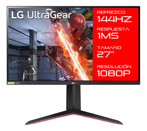 Monitor LG 27gn65r-b 27 Fhd 144hz Freesync Hdmi Dp